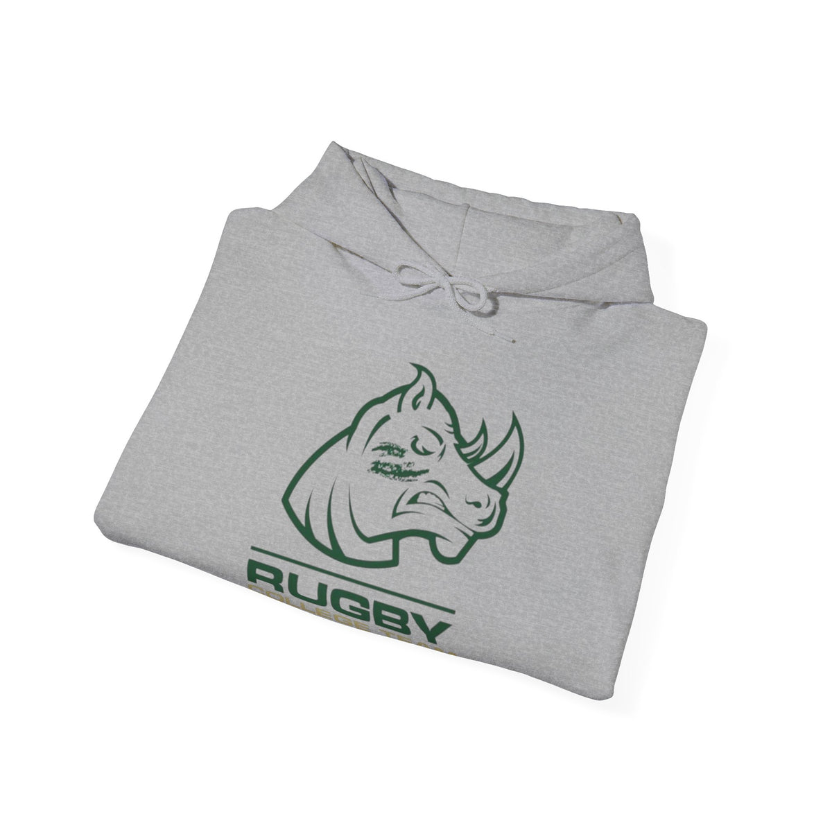Rugby College Team Rhino Hoodie — Men's/Women's Athletic Hooded Sweatshirt