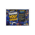 Golden State Warriors Arcade Party Thank You Card — Basketball Birthday Favor Card