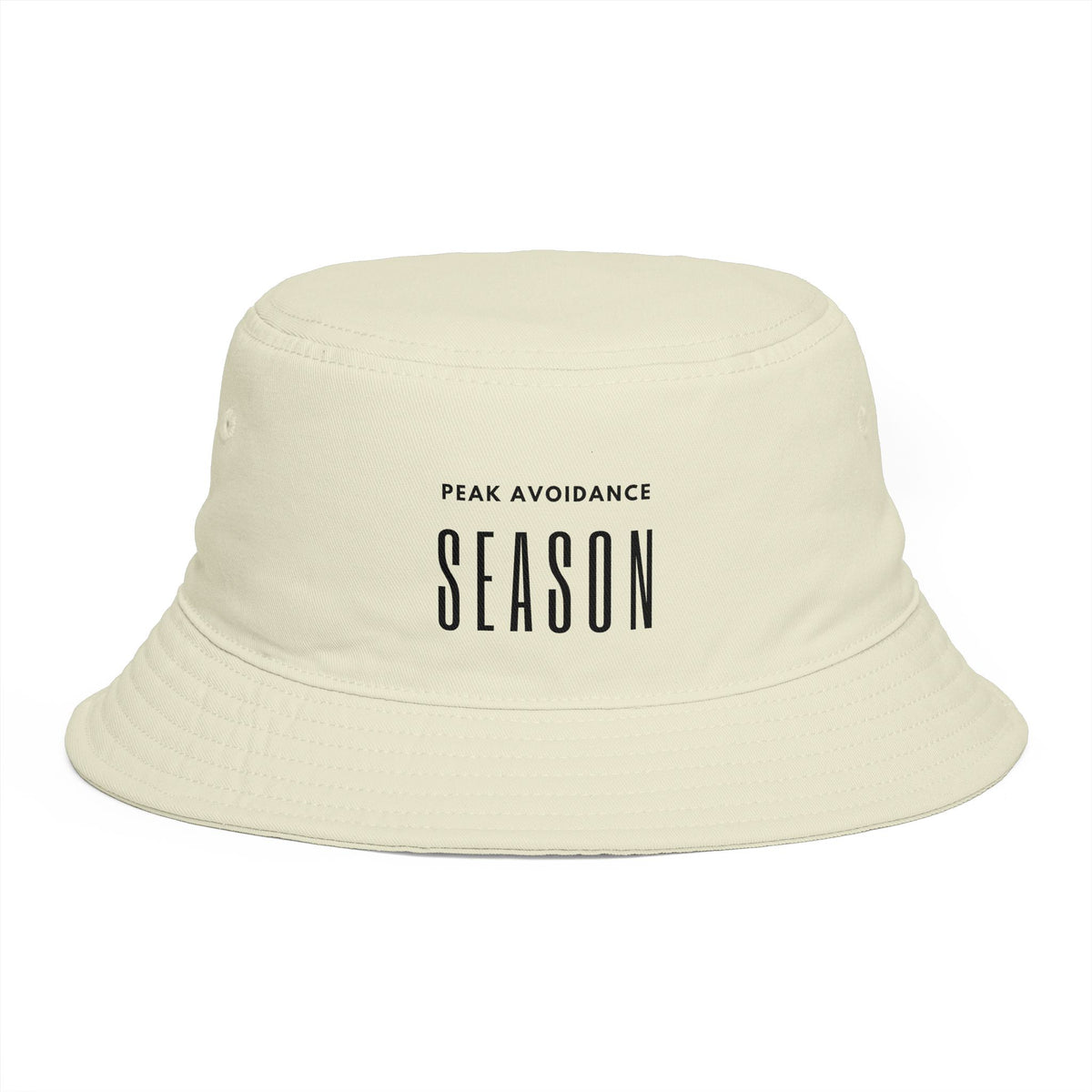 Bucket Hat — "Peak Avoidance Season" Embroidered Rust Brown Bucket Hat