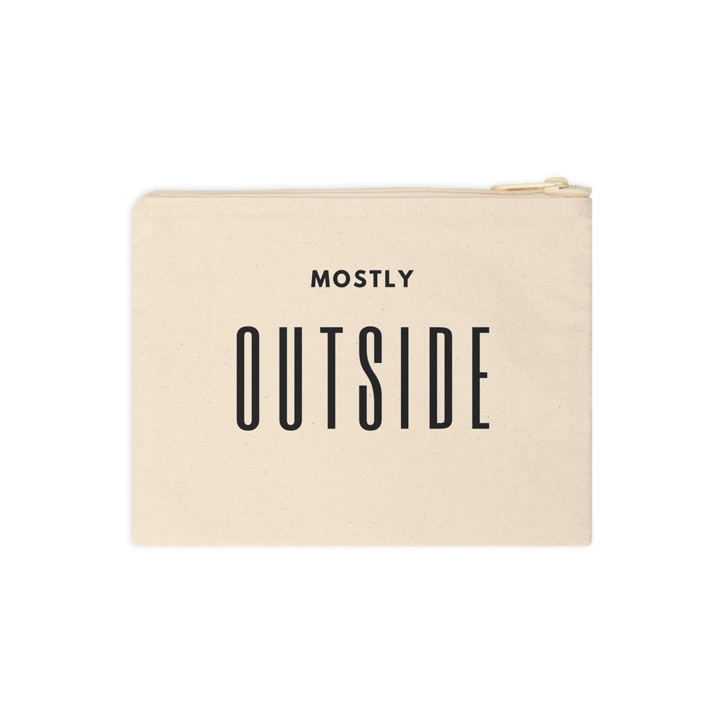 Mostly Outside Canvas Zipper Pouch – Travel Makeup & Accessory Bag