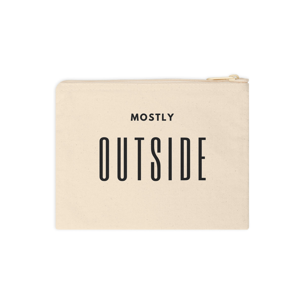 Mostly Outside Canvas Zipper Pouch – Travel Makeup & Accessory Bag