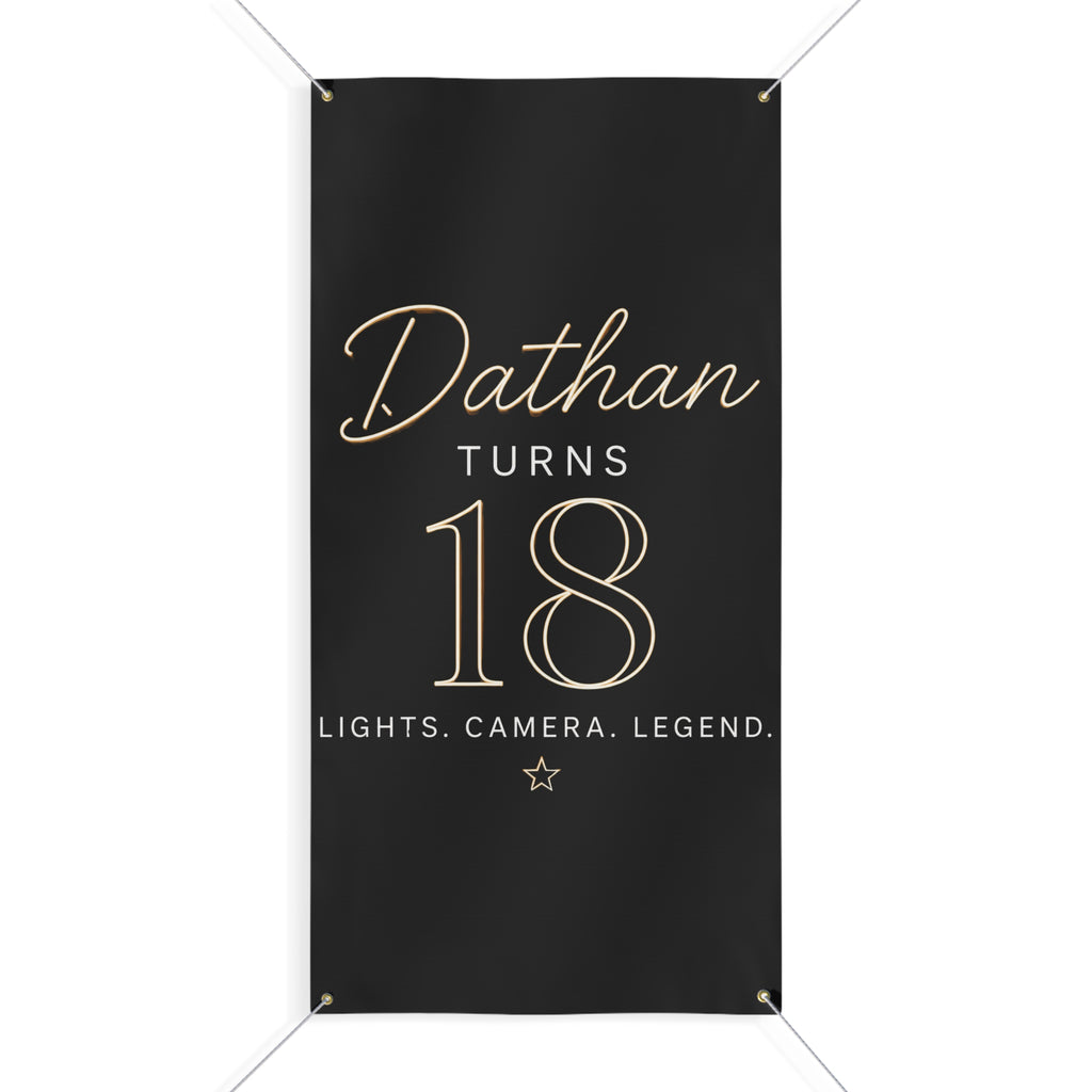 18th Birthday Matte Banner - Elegant Neon Numbers Party Sign