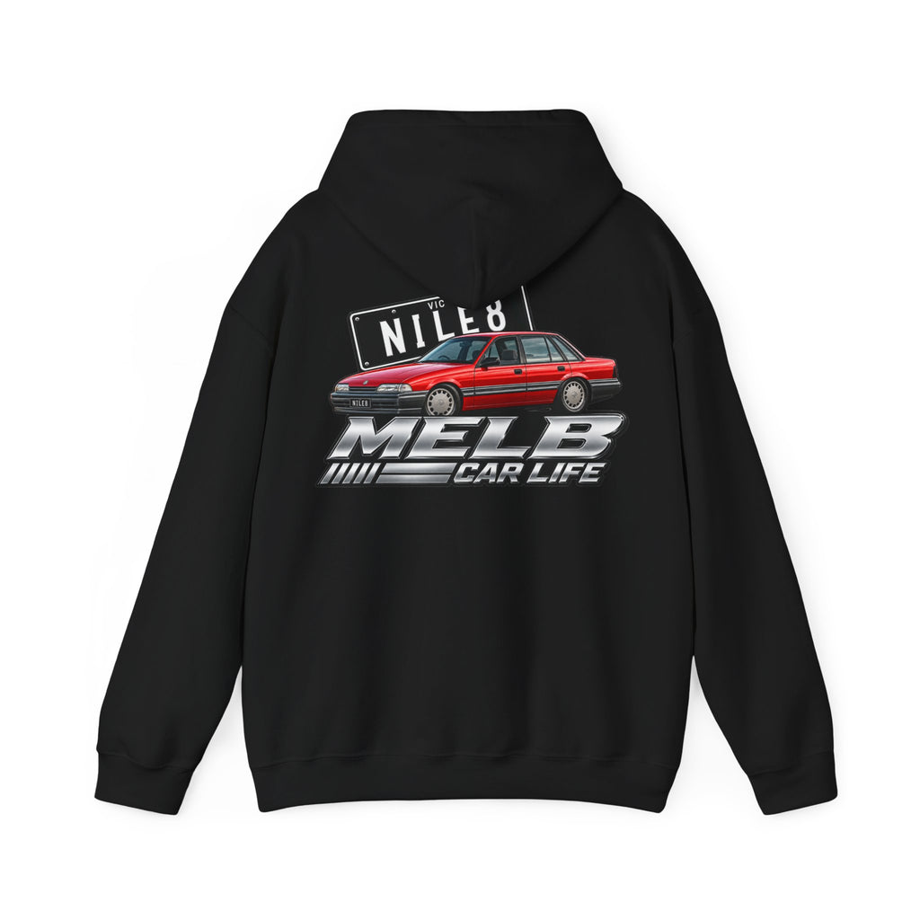Car Life Hoodie — Red Station Wagon "NILE8" Graphic Streetwear