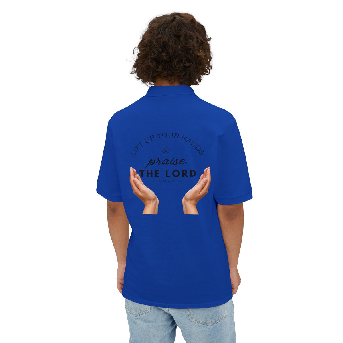Praise The Lord Polo ( Black font )— Men's Christian Worship Polo Shirt