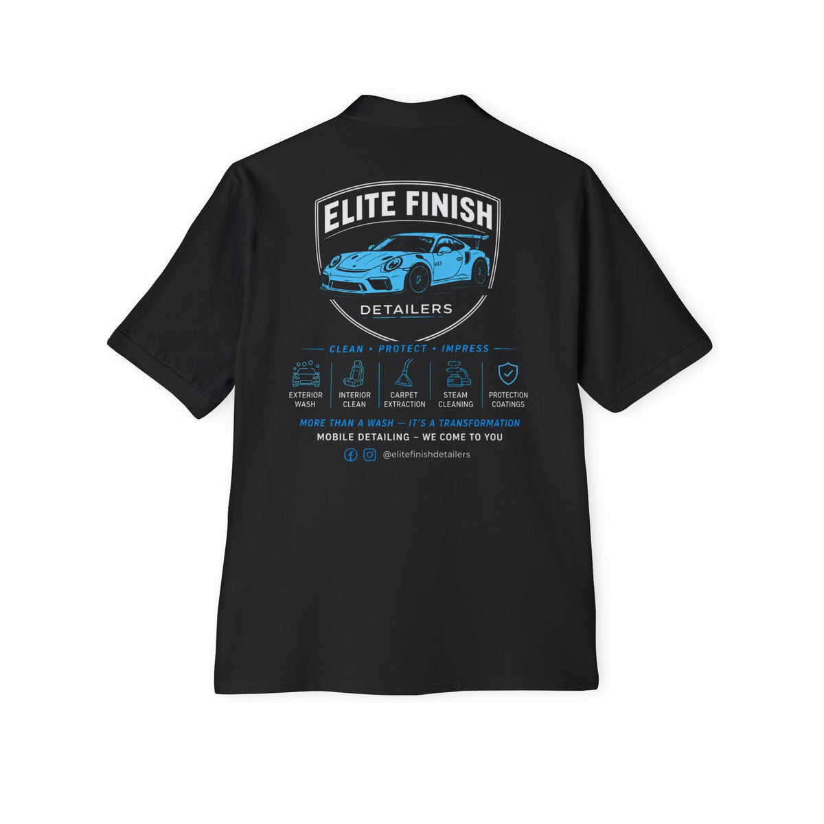 Polo Shirt — "Elite Finish Detailers" Car Care Graphic Polo