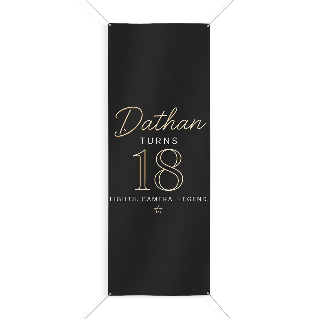 18th Birthday Matte Banner - Elegant Neon Numbers Party Sign