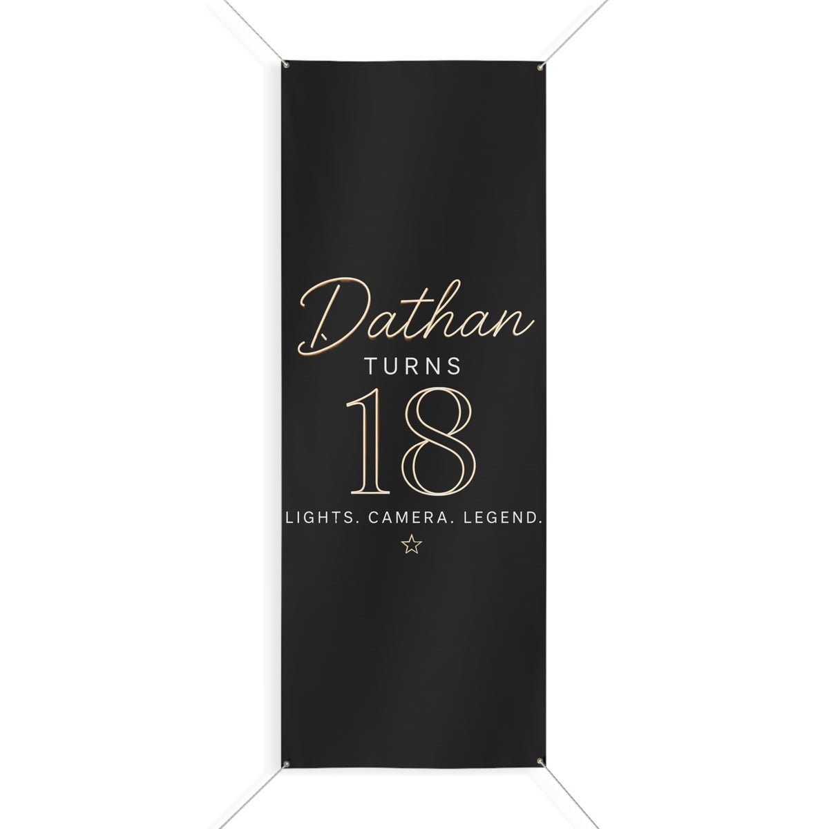 18th Birthday Matte Banner - Elegant Neon Numbers Party Sign