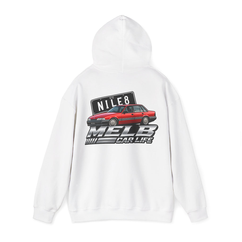 Car Life Hoodie — Red Station Wagon "NILE8" Graphic Streetwear