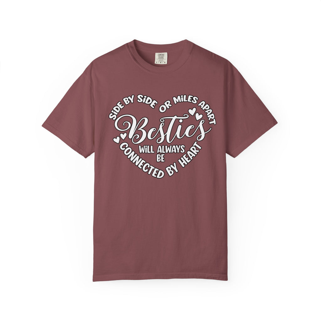 Besties Will Always Be Connected by Heart T-Shirt