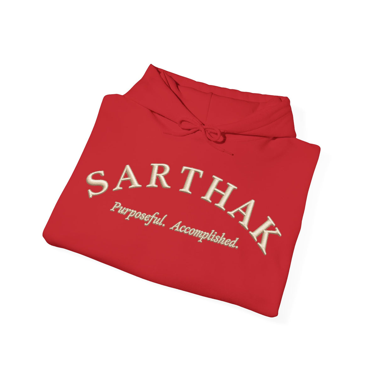 Sarthak Script Hoodie — “Purposeful. Accomplished.” Inspirational Name Hooded Sweatshirt