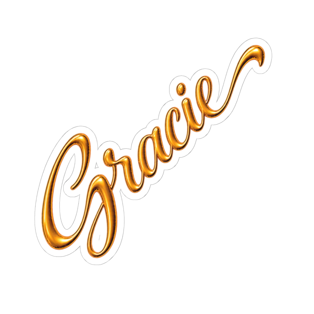Gracie Gold Script Kiss-Cut Sticker — Metallic Name Decal for Skateboards, Laptops & Water Bottles