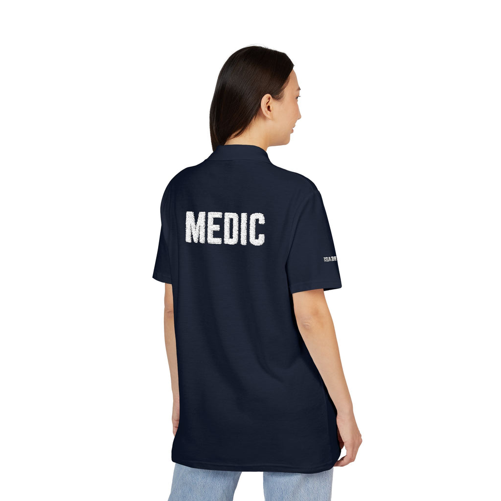 Medic Embroidered Polo Shirt – Navy Tactical First Responder Uniform