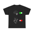 Heart On/Off Graphic Tee — Toggle Love Illustration T-Shirt