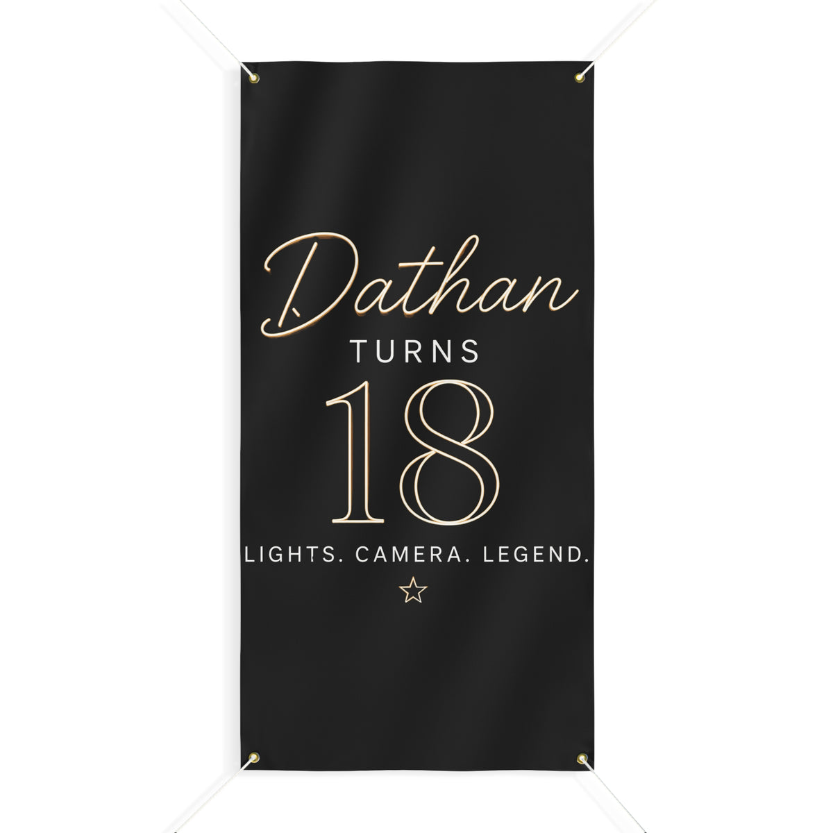 18th Birthday Matte Banner - Elegant Neon Numbers Party Sign