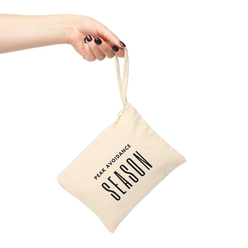 Canvas Zipper Pouch — "Peak Avoidance Season" Minimalist Wristlet
