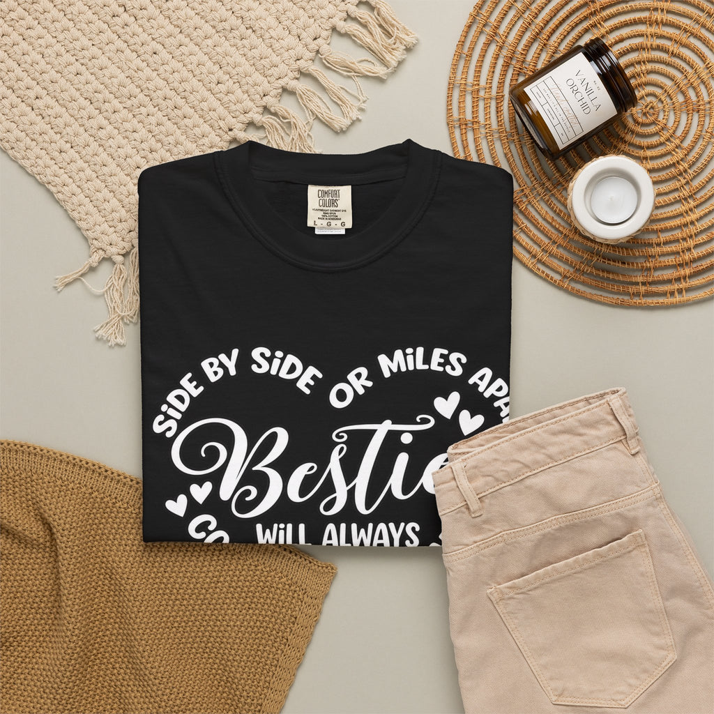 Besties Will Always Be Connected by Heart T-Shirt