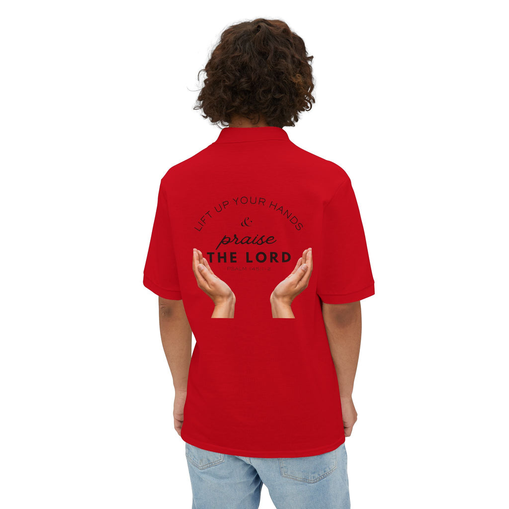 Praise The Lord Polo ( Black font )— Men's Christian Worship Polo Shirt