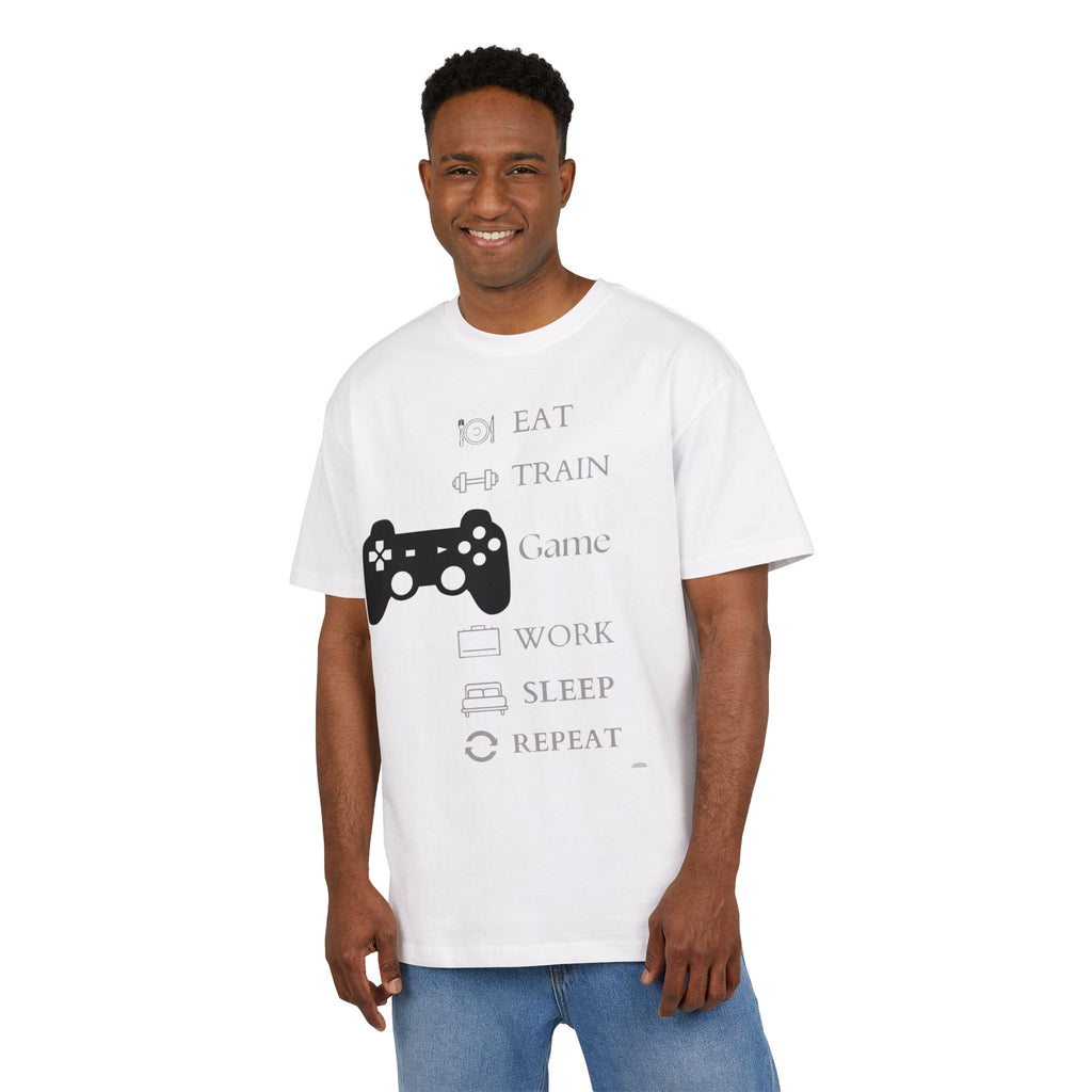 ‘Eat, Train, Game, Work, Sleep, Repeat’- Oversized Tshirt