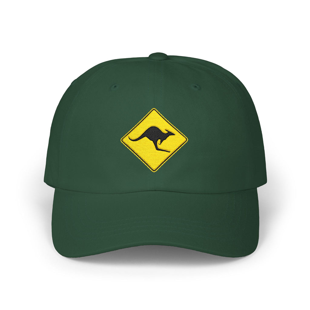 Dad Cap — Kangaroo Road Sign Embroidered Hat