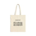 Season Tote Bag — "Barefoot Season" Cotton Canvas Grocery & Beach Tote