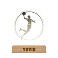 Custom UV Night Light Acrylic LED Lamp with Personalized Wooden Base