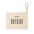 Mostly Outside Canvas Zipper Pouch – Travel Makeup & Accessory Bag
