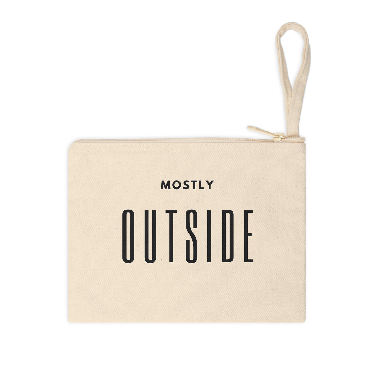 Mostly Outside Canvas Zipper Pouch – Travel Makeup & Accessory Bag