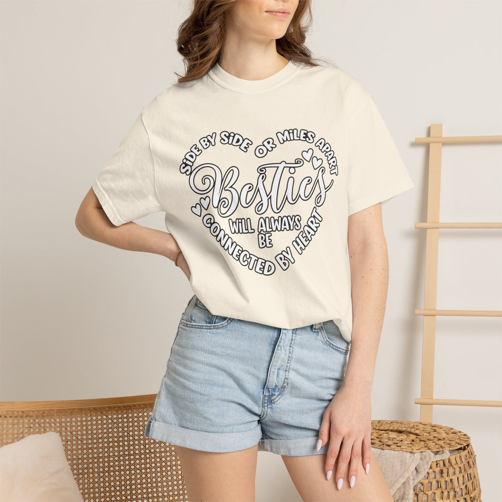 Besties Will Always Be Connected by Heart T-Shirt
