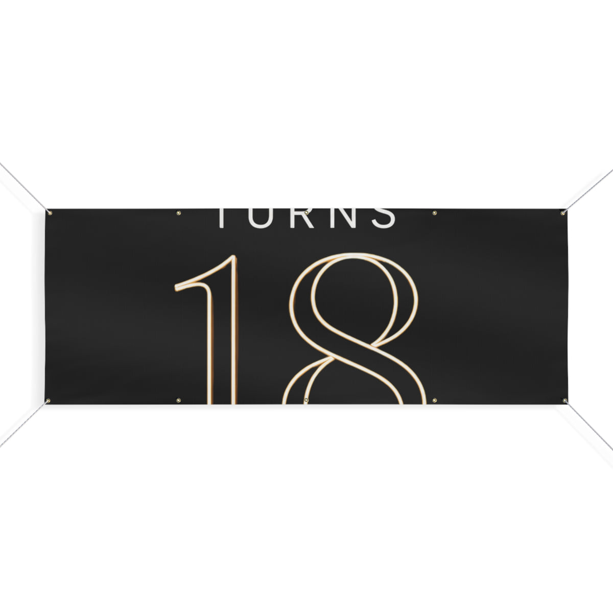 18th Birthday Matte Banner - Elegant Neon Numbers Party Sign