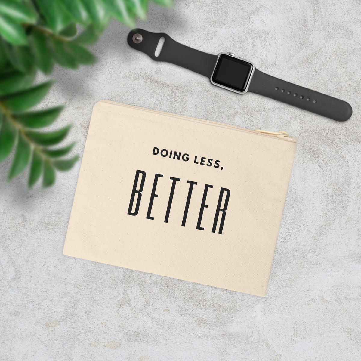 Doing Less, Better Canvas Zipper Pouch — Minimalist Accessory Bag
