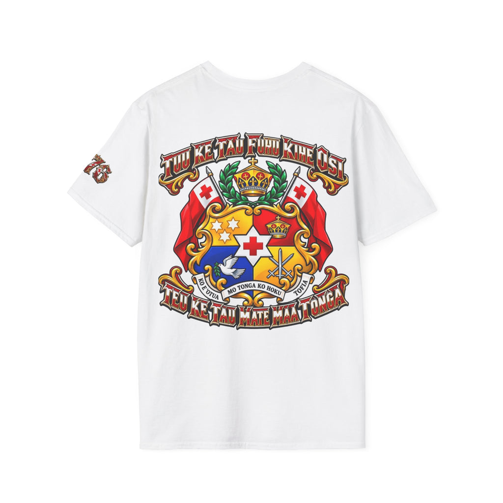 T-Shirt — Tonga Coat of Arms Graphic Tee (ʻOku Ke Tau Mate Mate?)