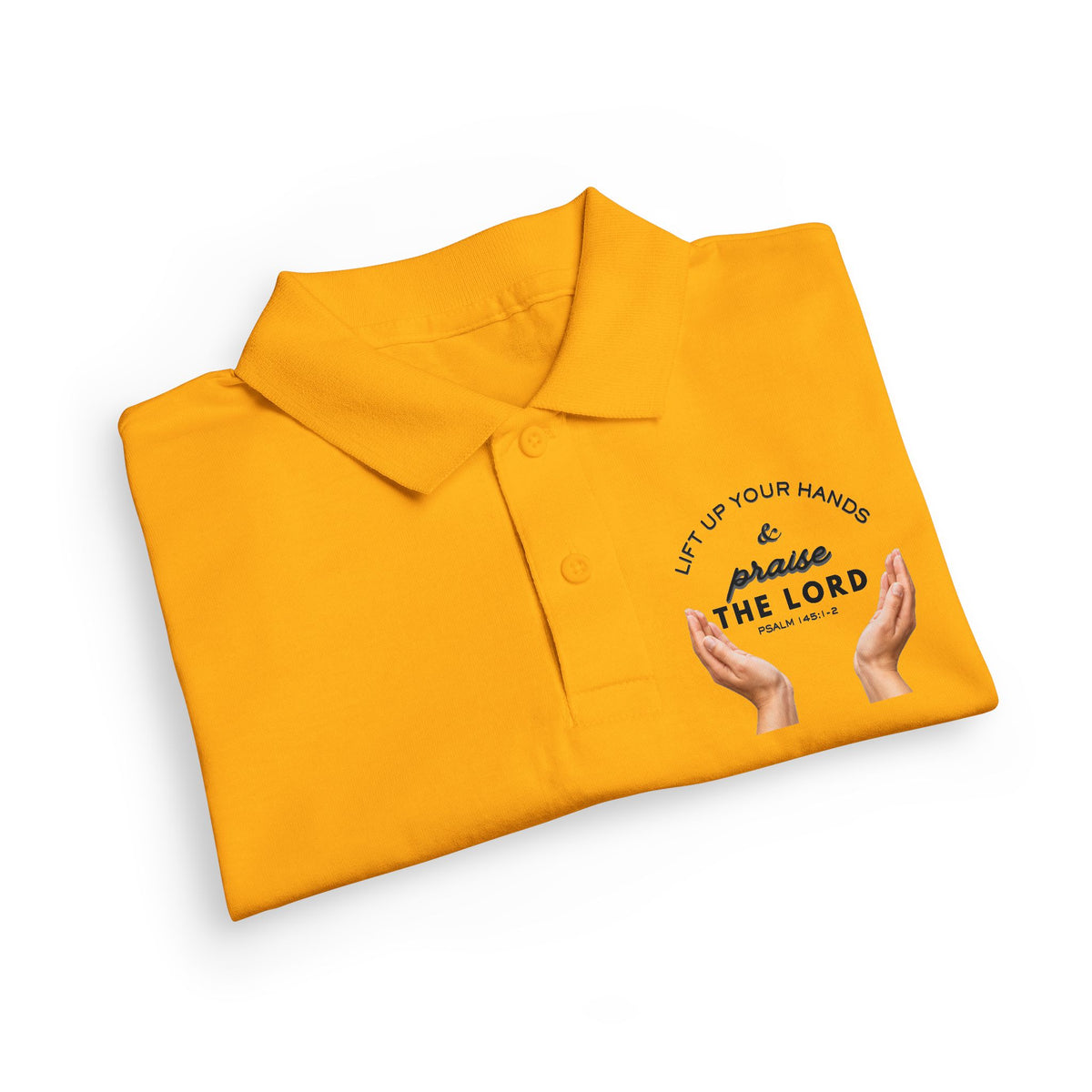 Youth Polo ( black font ) — 'In God We Trust' Hands Logo Embroidered Chest Shirt