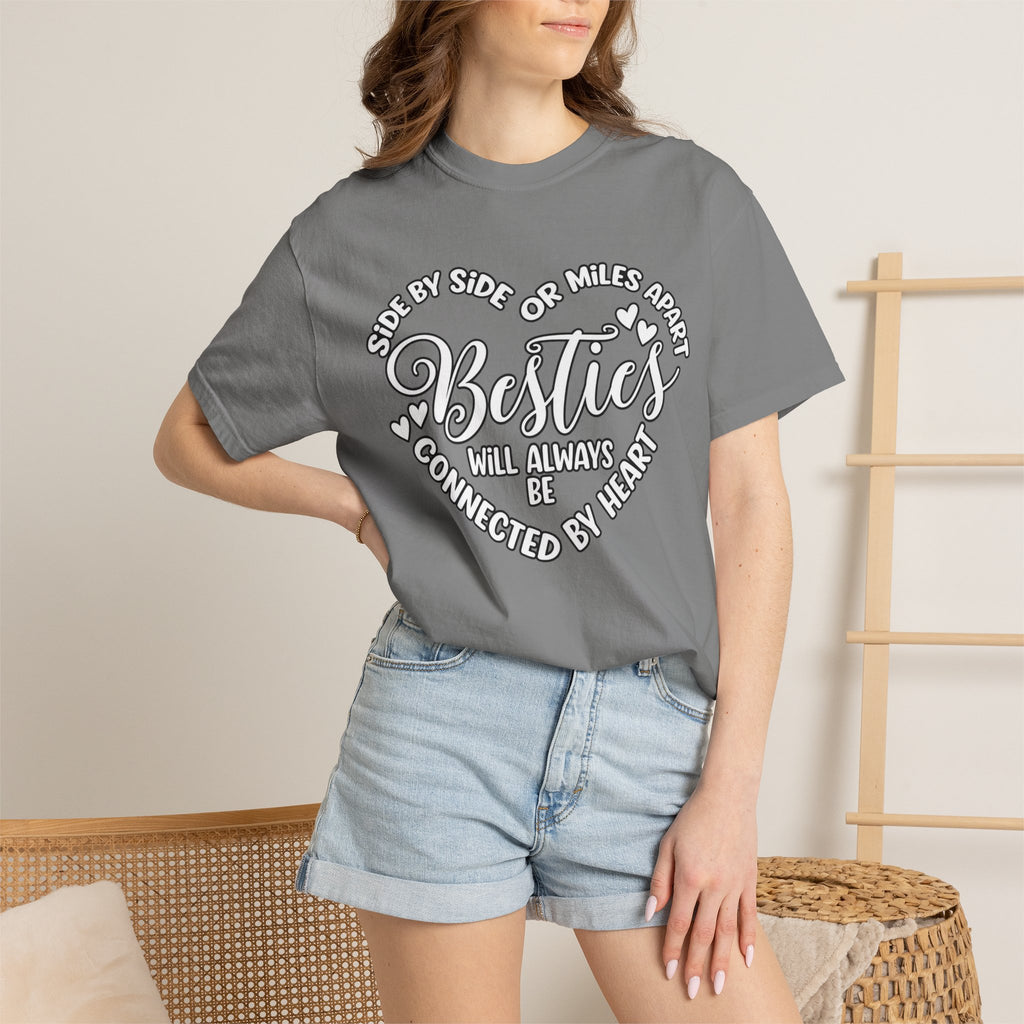 Besties Will Always Be Connected by Heart T-Shirt