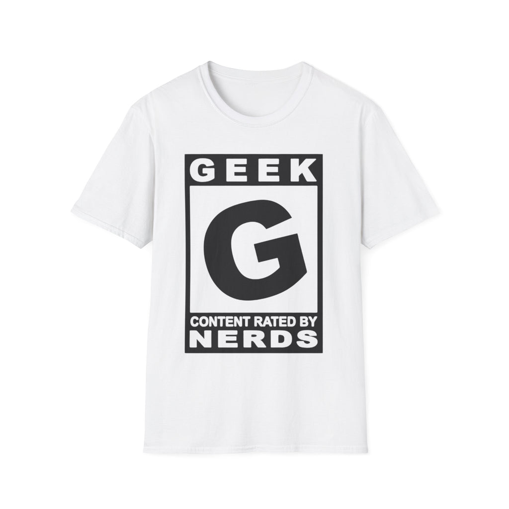 Geek G Rating T-Shirt — "Content Rated by Nerds" Graphic Tee