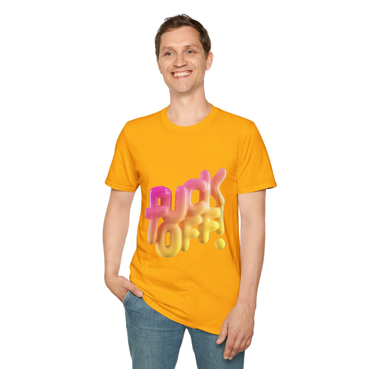 T‑Shirt — Colorful 3D "Back Off!" Graphic Tee