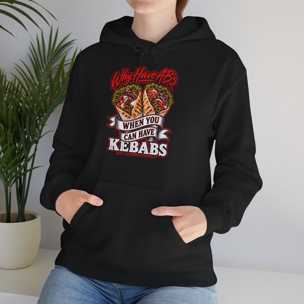 Epping Kebab Hoodie – 'Why Have Abs When You Can Have Kebabs' Funny Foodie Sweatshirt