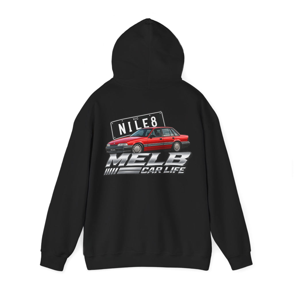 Car Life Hoodie — Red Station Wagon "NILE8" Graphic Streetwear
