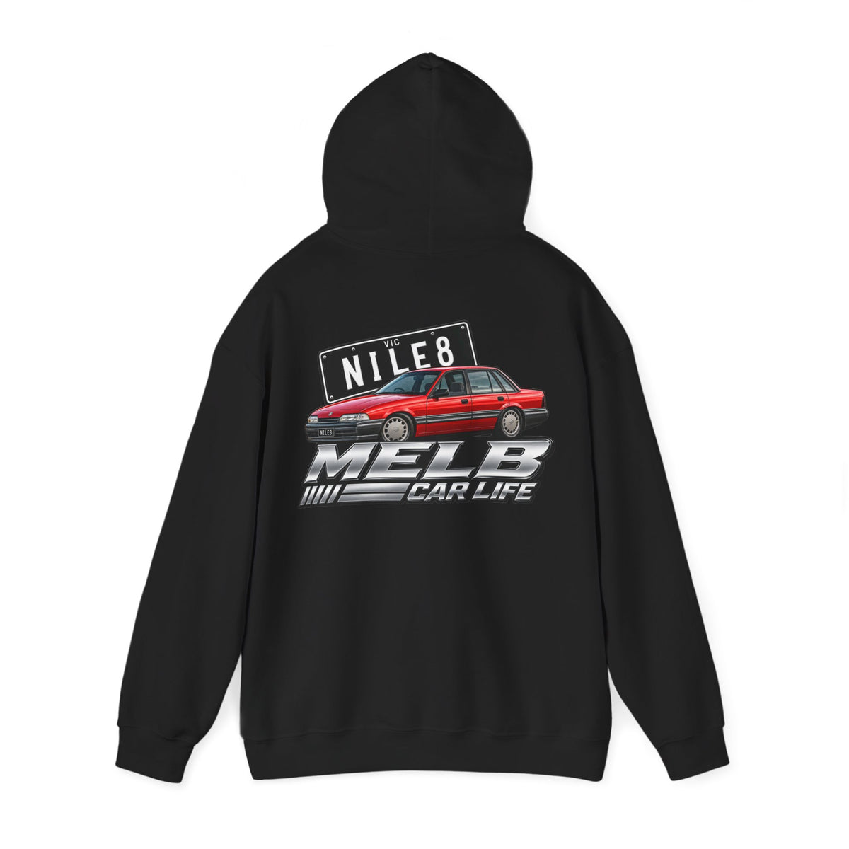 Car Life Hoodie — Red Station Wagon "NILE8" Graphic Streetwear