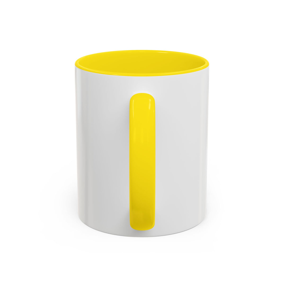 Near Enough Is Good Enough Coffee Mug — Funny Yellow Caution Quote Accent Mug