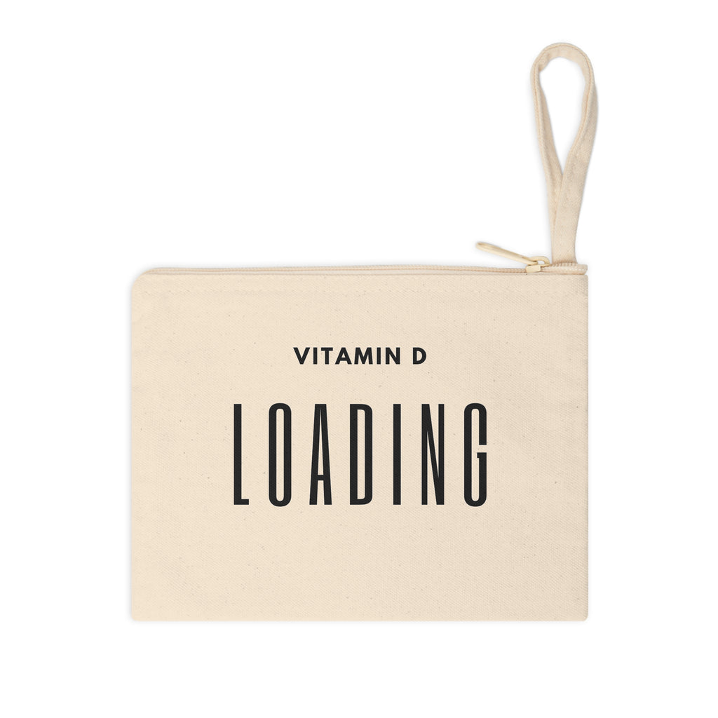 Accessory Pouch — "Vitamin D Loading" Canvas Zipper Pouch