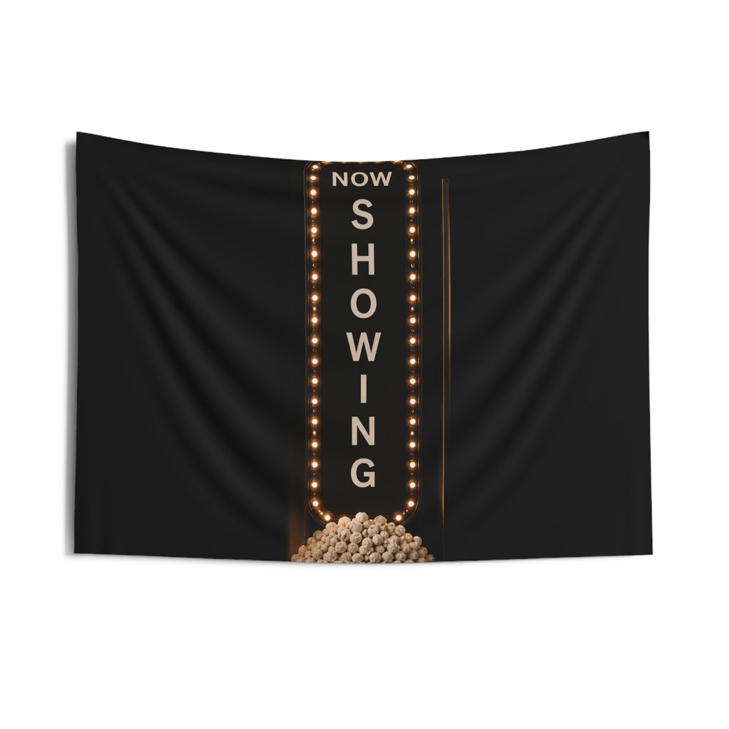 Movie Night Tapestry — "Now Showing" Marquee Wall Decor