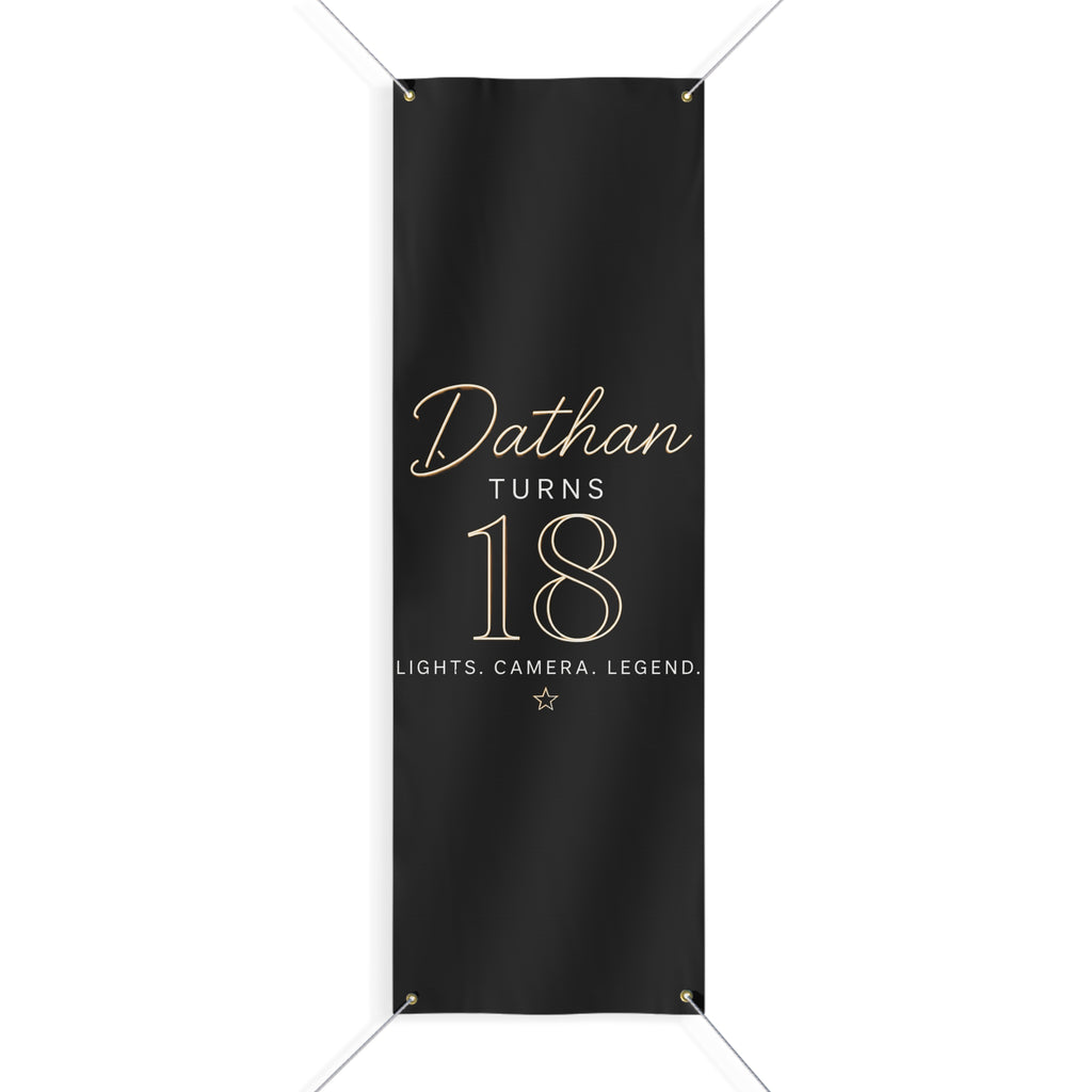 18th Birthday Matte Banner - Elegant Neon Numbers Party Sign