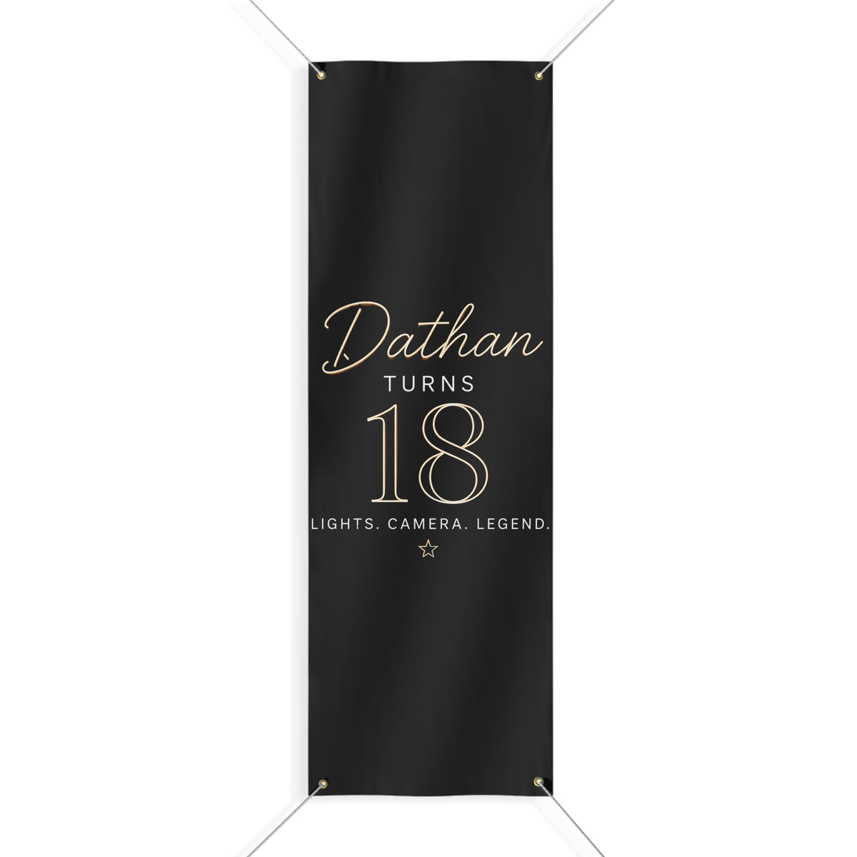 18th Birthday Matte Banner - Elegant Neon Numbers Party Sign