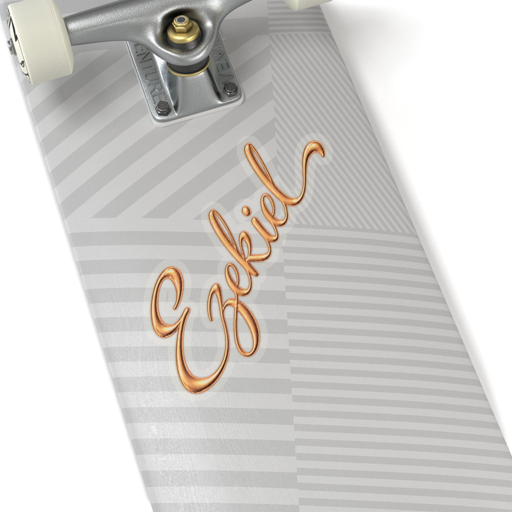 Ezekiel Gold Script Sticker — Personalized Name Kiss-Cut Decal