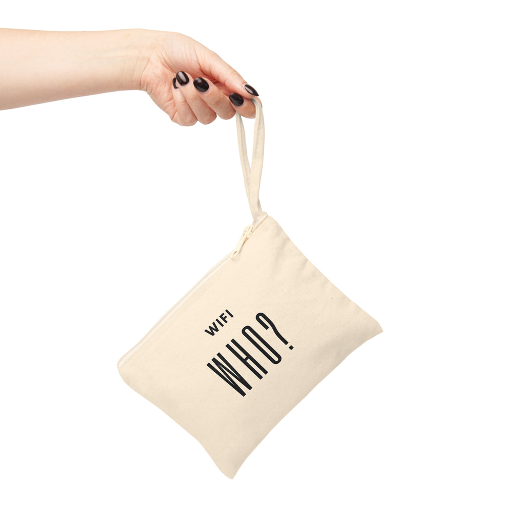 WiFi Who? Canvas Zipper Pouch – Funny Tech Travel Accessory