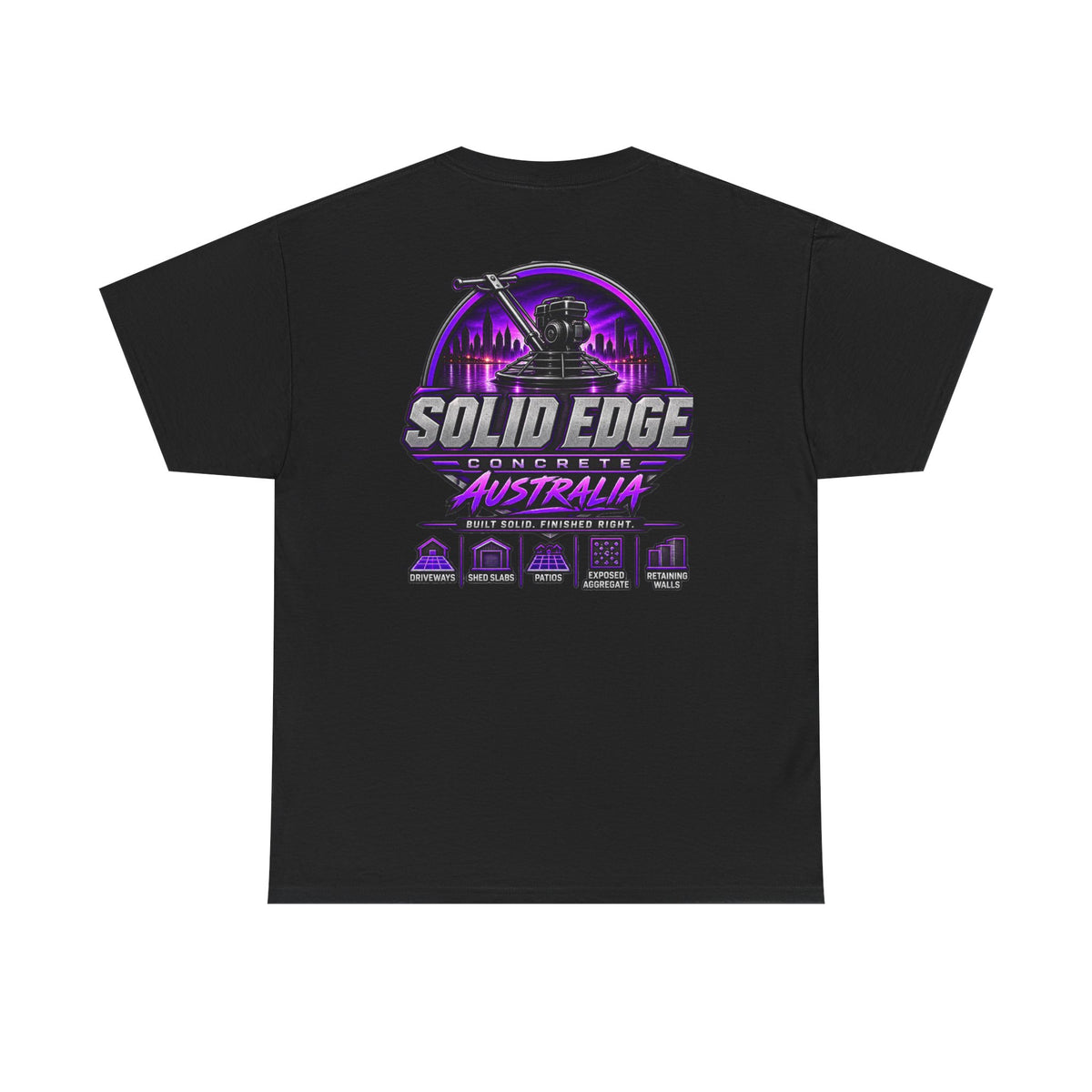 Solid Edge Concrete Australia T‑Shirt — Retro Purple Logo Tee