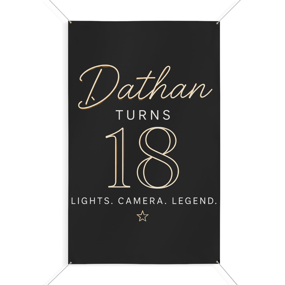 18th Birthday Matte Banner - Elegant Neon Numbers Party Sign