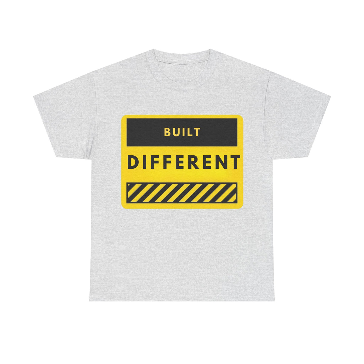 Built Different T-Shirt — Yellow Warning Sign Graphic Tee