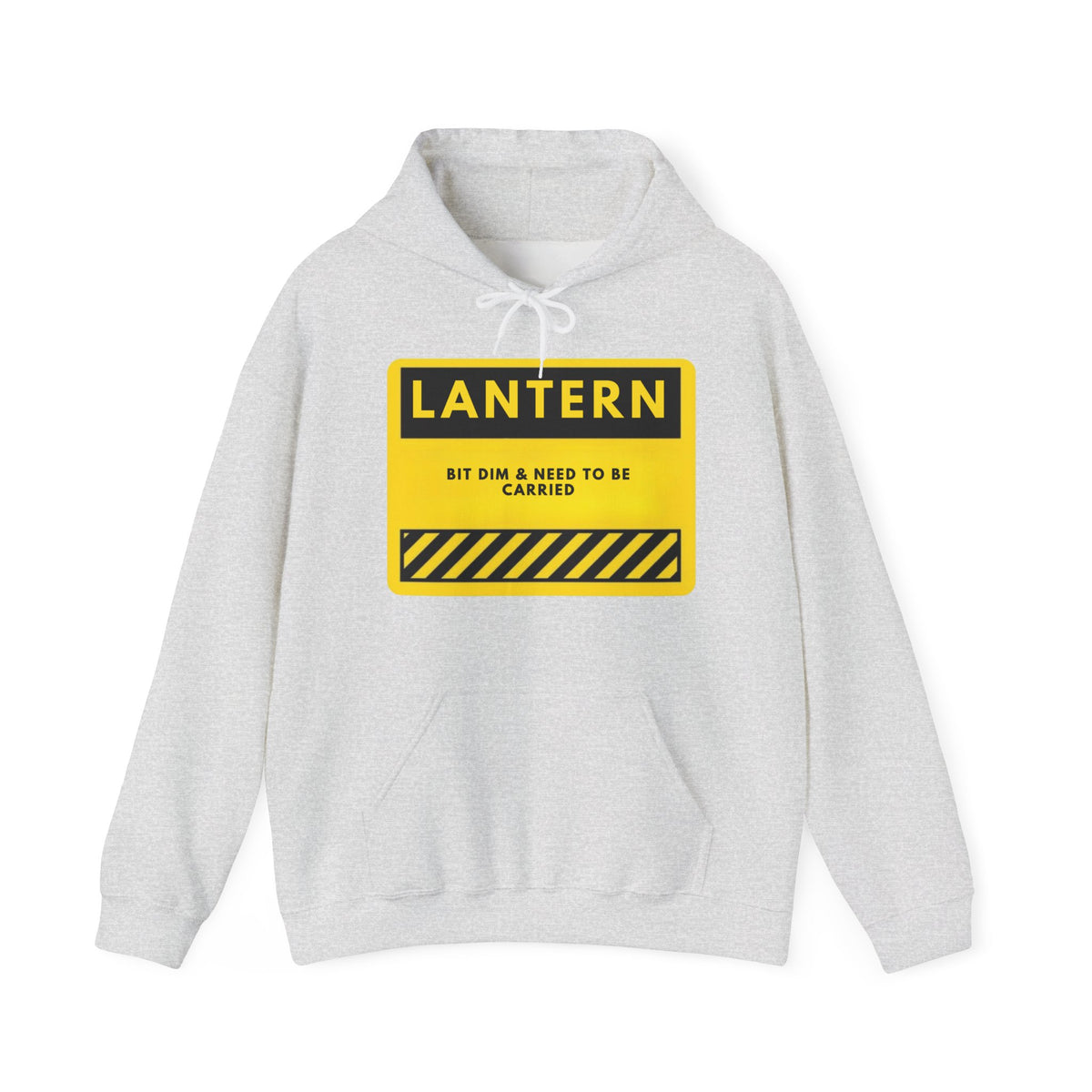 Lantern Warning Hoodie — 'Lantern: Bit Dim & Need to Be Carried' Graphic Pullover