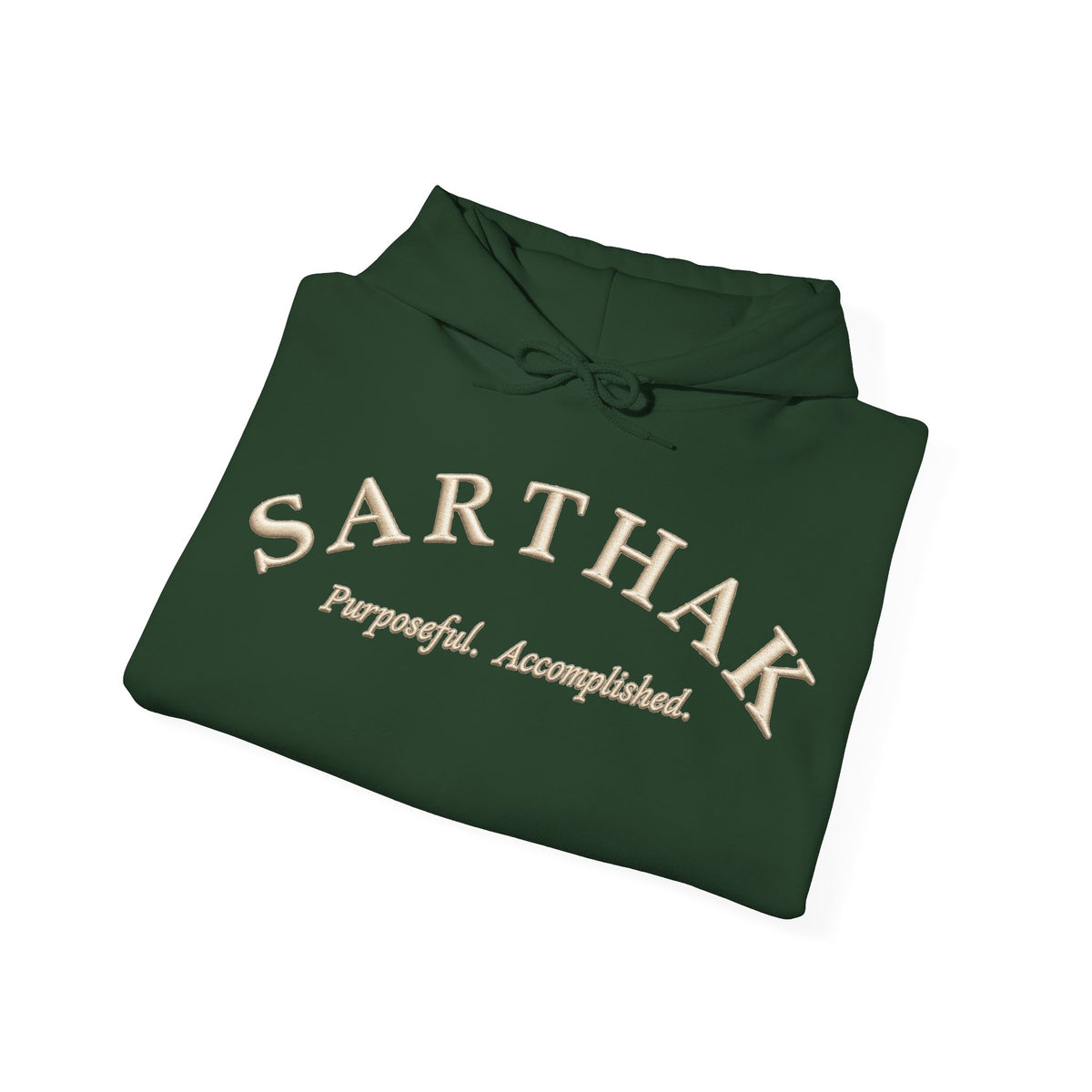 Sarthak Script Hoodie — “Purposeful. Accomplished.” Inspirational Name Hooded Sweatshirt